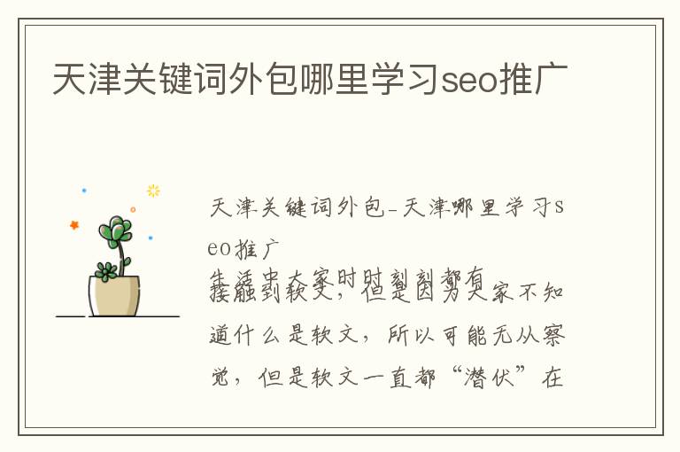 天津关键词外包哪里学习seo推广