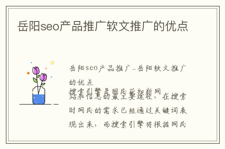 岳阳seo产品推广软文推广的优点