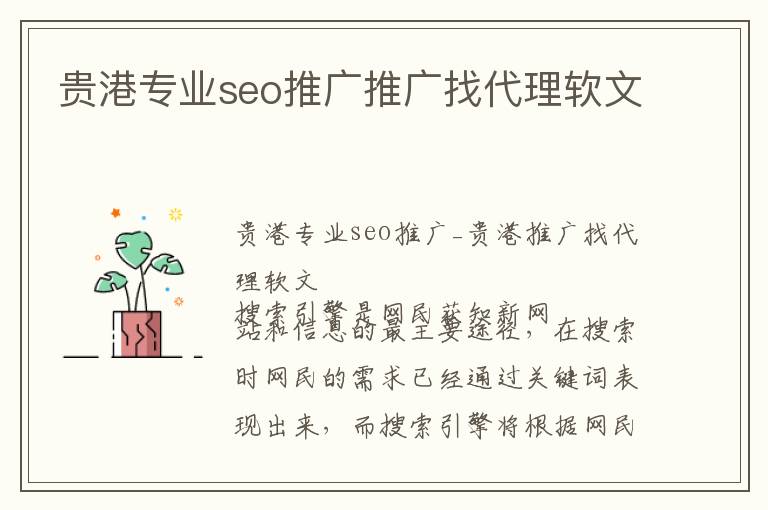 贵港专业seo推广推广找代理软文