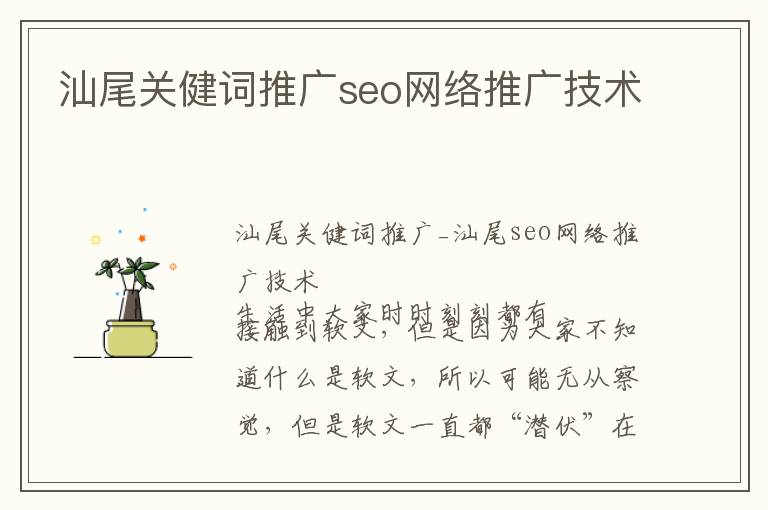 汕尾关健词推广seo网络推广技术