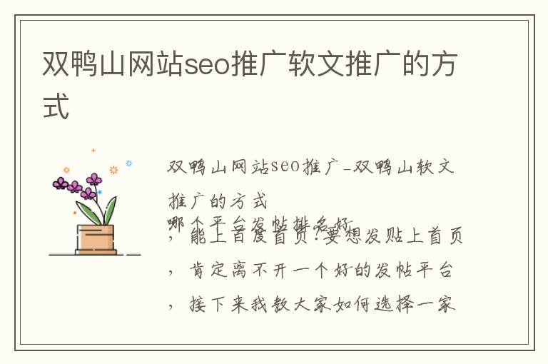 双鸭山网站seo推广软文推广的方式