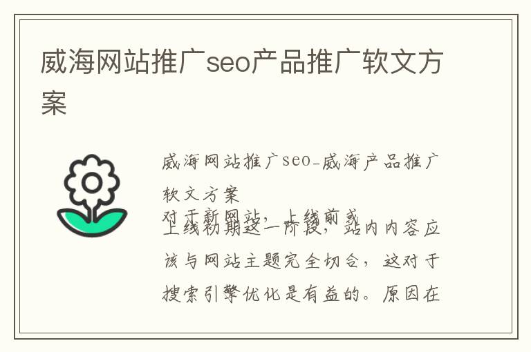 威海网站推广seo产品推广软文方案